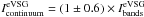Mathematical equation: \hbox{$I^{\rm eVSG}_{\rm continuum} = (1\pm 0.6) \times I^{\rm eVSG}_{\rm bands}$}
