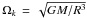 Mathematical equation: \hbox{$\Omega_k \, = \, \sqrt{GM/R^3}$}