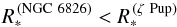Mathematical equation: \begin{equation} \Rstar^\mathrm{\,(NGC~6826)}<\Rstar^\mathrm{\,(\zeta~Pup)} \end{equation}