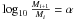 Mathematical equation: \hbox{$\log _{10} \frac{{M_{i + 1} }}{{M_i }} = \alpha $}