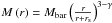Mathematical equation: \hbox{$M\left( r \right) = M_{{\rm{bar}}} \left( {\frac{r}{{r + r_{\rm s} }}} \right)^{3 - \gamma } $}