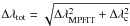 Mathematical equation: \hbox{$ \Delta\lambda_{\rm tot} = \sqrt{\Delta\lambda_{\rm MPFIT}^2 + \Delta\lambda_{\rm c}^2}$}