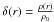 Mathematical equation: \hbox{$\delta(r) = \frac{\rho(r)}{\rho_0}$}