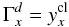 Mathematical equation: \begin{equation} \Gamma^{d}_x = y^{\rm cl}_x \label{gammad} \end{equation}