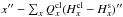 Mathematical equation: \hbox{$x''-\sum_x Q^{\rm cl}_x (H_x^{\rm cl}- H_x^{\rm s})''$}