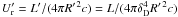 Mathematical equation: \hbox{$U^\prime_\mathrm{r} = L^\prime/(4\pi R^{\prime\,2}c) = L / (4\pi \delta_\mathrm{D}^4R^{\prime\,2}c)$}
