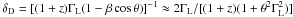 Mathematical equation: \hbox{$\delta_\mathrm{D} = [(1+z)\Gamma_\mathrm{L}(1-\beta\cos\theta)]^{-1} \approx 2\Gamma_\mathrm{L}/[(1+z)(1 + \theta^2\Gamma_\mathrm{L}^2)] $}