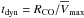 Mathematical equation: \hbox{$t_{\rm dyn} = {R_{\rm CO}} / \overline{V}_{\rm max}$}