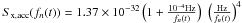 Mathematical equation: \hbox{$S_{\rm x,acc}(f_n(t))=1.37\times{}10^{-32}\left(1+\frac{10^{-4}{\rm Hz}}{f_n(t)}\right)\,{}\left(\frac{\rm Hz}{f_n(t)}\right)^4$}