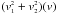 Mathematical equation: \hbox{$(v_{\scriptscriptstyle{1}}^{\scriptscriptstyle{2}} + v_{\scriptscriptstyle{2}}^{\scriptscriptstyle{2}})(v)$}