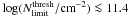 Mathematical equation: \hbox{$\log (N_{\rm limit}^{\rm thresh}/{\rm cm}^{-2})\la11.4$}