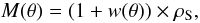 Mathematical equation: \appendix \setcounter{section}{1} \begin{equation} M(\theta) = \left (1+w(\theta) \right ) \times \rho_{\rm S}, \end{equation}