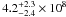 Mathematical equation: \hbox{$4.2^{+2.3}_{-2.4} \times 10^8$}