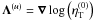 Mathematical equation: \hbox{$\mathbf{\boldsymbol{\Lambda}}^{(u)}=\boldsymbol{\nabla}\log\left(\eta_{\rm T}^{(0)}\right)$}
