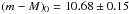 Mathematical equation: \hbox{$\left({m-M}\right)_0=10.68\pm0.15$}
