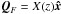 Mathematical equation: \hbox{$\boldsymbol{Q}_F = X(z)\boldsymbol{\hat{x}}$}