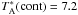 Mathematical equation: \hbox{$T_{\rm A}^*({\rm cont}) = 7.2$}