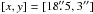 Mathematical equation: \hbox{$[x,y] = [18\farcs5,3\arcsec]$}