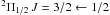 Mathematical equation: \hbox{$^2\Pi_{1/2}\,J=3/2 \leftarrow 1/2$}