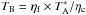 Mathematical equation: \hbox{$T_{\rm B}=\eta_{\rm f}\times T_{\rm A}^{*}/\eta_{\rm c}$}