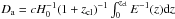 Mathematical equation: \hbox{$D_{\rm a}=c H_{0}^{-1} (1+z_{\rm cl})^{-1} \int_{0}^{z_{\rm cl}} E^{-1}(z){\rm d}z$}