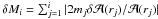 Mathematical equation: \hbox{$\delta M_{i}=\sum_{j=1}^{i}|2m_j \delta{\cal A}(r_j)/{\cal A}(r_j)|$}