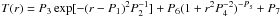 Mathematical equation: \hbox{$T(r)=P_3\exp[-(r-P_1)^2 P_2^{-1}]+P_6(1+r^2 P_4^{-2})^{-P_5}+P_7$}
