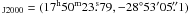 Mathematical equation: \hbox{$_{\mathrm{J2000}} = (17^{\mathrm{h}}50^{\mathrm{m}}23.\!^{\mathrm{s}}79, -28\degr53\arcmin05\farcs1)$}