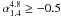 Mathematical equation: \hbox{$\alpha_{1.4}^{4.8} \ge -0.5$}