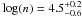 Mathematical equation: \hbox{$\log(n) = 4.5^{+0.2}_{-0.6}$}