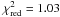 Mathematical equation: \hbox{$\chi^2_{\rm red} = 1.03$}