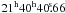 Mathematical equation: \hbox{$21^{\rm h}40^{\rm h}40\fs66$}