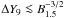 Mathematical equation: \hbox{$\Delta Y_9\la B_{\rm 1.5}^{-3/2}$}