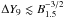 Mathematical equation: \hbox{$\Delta Y_9\lesssim B_{1.5}^{-3/2}$}
