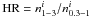 Mathematical equation: \hbox{${\rm HR} = n^{i}_{1-3}/n^{i}_{0.3-1}$}