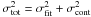 Mathematical equation: \hbox{$\sigma_{\rm tot}^2=\sigma_{\rm fit}^2+\sigma_{\rm cont}^2$}