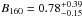 \hbox{$B_{160}=0.78^{+0.39}_{-0.15}$}