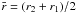 Mathematical equation: \hbox{$\bar{r} = (r_2+r_1)/2$}