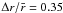 Mathematical equation: \hbox{$\Delta r/\bar{r} = 0.35$}
