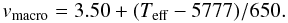 \appendix \setcounter{section}{5} \begin{equation} v_{\rm macro} = 3.50 + (\tef - 5777)/650. \end{equation}