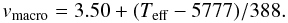 \appendix \setcounter{section}{5} \begin{equation} v_{\rm macro} = 3.50 + (\tef - 5777)/388. \end{equation}