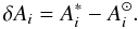 \begin{equation} \delta A_i = A_i^* - A_i^\odot. \end{equation}
