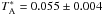 \hbox{$T_{\rm A}^* = 0.055 \pm 0.004$}