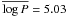 Mathematical equation: \hbox{$\overline{\log P} = 5.03$}