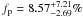 \hbox{$f_{\rm p}=8.57^{+7.21}_{-2.69}\%$}