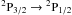 \hbox{$^2{\rm P}_{3/2} \rightarrow {^2{\rm P}_{1/2}}$}