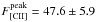 \hbox{$F^{\rm peak}_{\rm [CII]}=47.6\pm 5.9$}