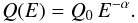 \begin{equation} Q(E)=Q_{0}\,E^{-\alpha}. \end{equation}