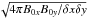 Mathematical equation: \hbox{$\sqrt{4 \pi B_{0x} B_{0y}/\delta x \delta y}$}