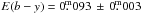 Mathematical equation: \hbox{$E(b-y) = 0\fm093\,\pm\,0\fm003$}